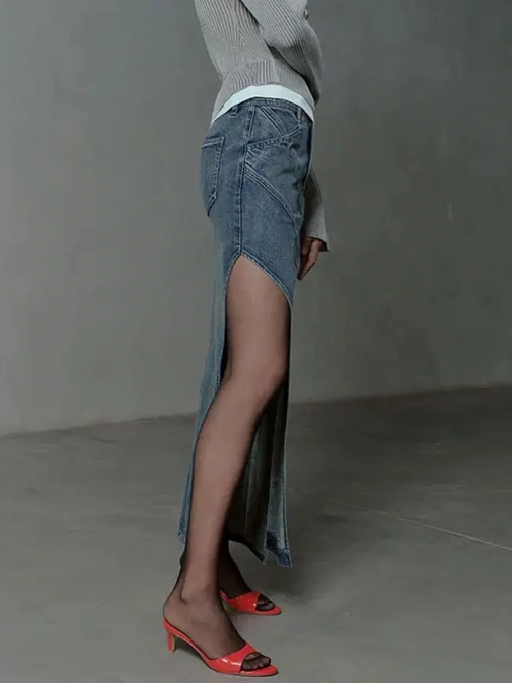 Urban Revivo‎ Deconstructed Denim Skirt